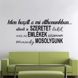 Isten hozott a mi otthonunkban falmatrica (3. változat)