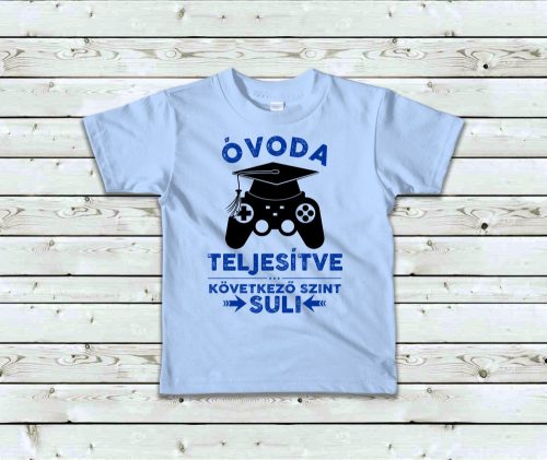 Óvoda Teljesítve gamer póló fiúknak