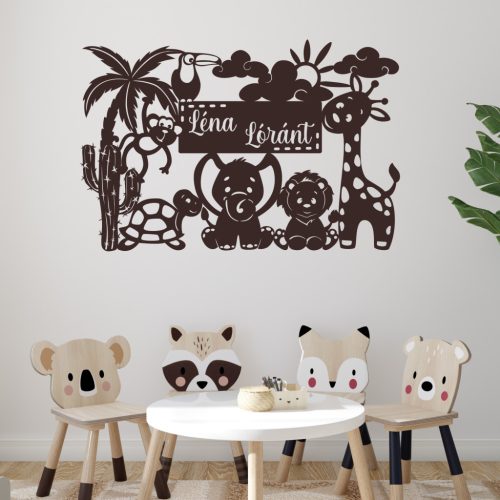 Állatkerti vadon élő állatok falmatrica