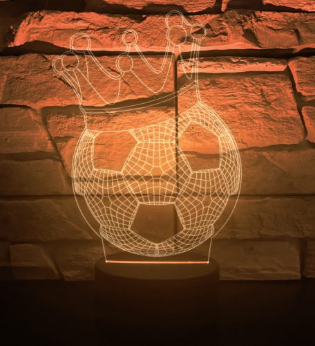 Koronás Focilabda 3D hatású led lámpa
