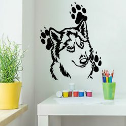 Husky fej tappancsokkal falmatrica