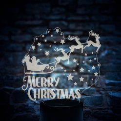 Merry Christmas 3D hatású Led lámpa