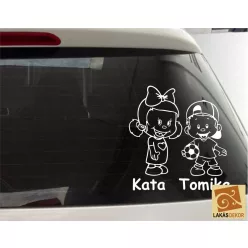 Lányka Kisfiúval Autómatrica,Falmatrica 