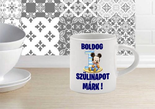 Boldog Szülinapos fiús egyedi mini bögre