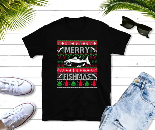 Merry Fishmas, karácsonyi horgász póló