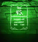 Születésnapra 7 színű 3D LED lámpa névvel