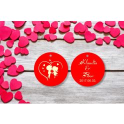 Szerelmes, kör alakú kulcstartó kicsi