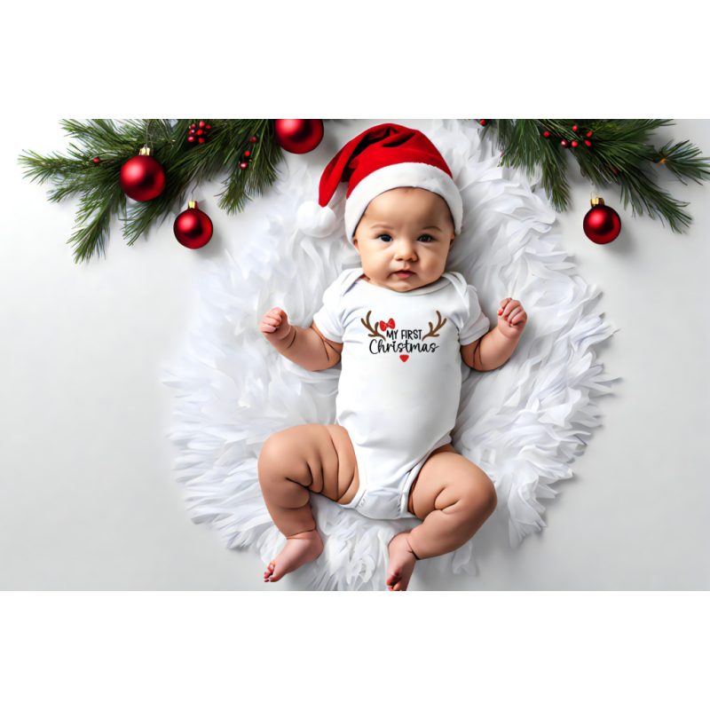 My first christmas rövid ujjú baba body