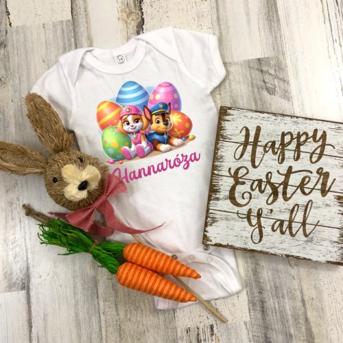 Kutyusos húsvéti baba body