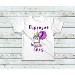 3. Unikornis szülinapi baba póló névvel