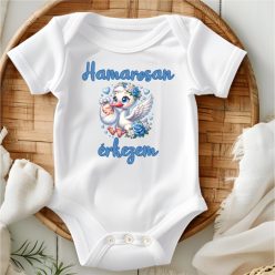   Hamarosan Érkezem Gólyás Baba Body Kisfiúknak – "A Gólya Hozta"