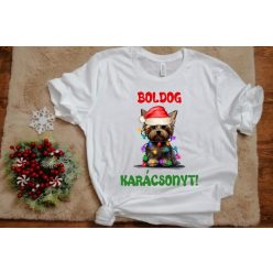 Boldog Karácsonyt kutyás női póló