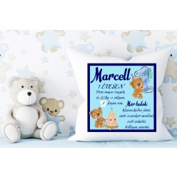   Boldog születésnapot fiús párna egy évesnek egyedi adatokkal