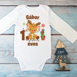 Szarvaskás karácsonyi szülinapi baba body