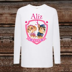   Mancs és barátai szülinapi unisex hosszú ujjú gyerek póló