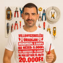 Villanyszerelési óradíjak férfi Póló