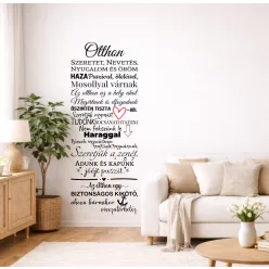   Otthon – Szeretet és Biztonság - Inspiráló Szöveges Falmatrica
