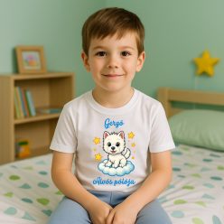   Alvós Fiú Póló Névvel – 18 Választható Cuki Kutyus Karakterrel
