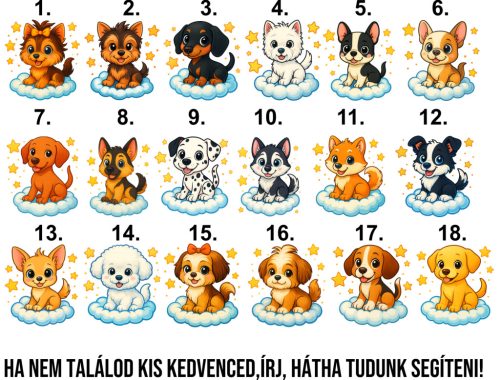 Alvós Fiú Póló Névvel – 18 Választható Cuki Kutyus Karakterrel