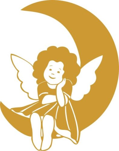 Angyalka a holdon gyerekszoba falmatrica