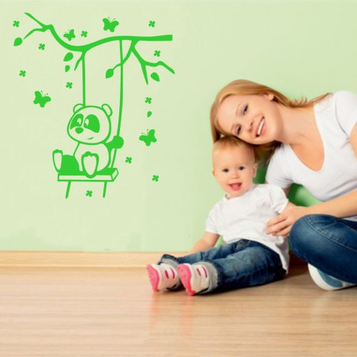 Panda hintázik gyerekszoba falmatrica