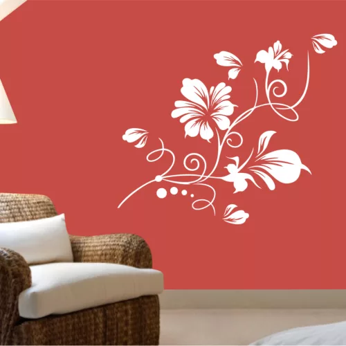 Hibiszkusz Varázs – Indás Virágos Falmatrica Modern Otthonokba