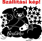 Macika felhőn csillagokkal névvel falmatrica