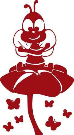 Katica virágon gyerekszoba falmatrica