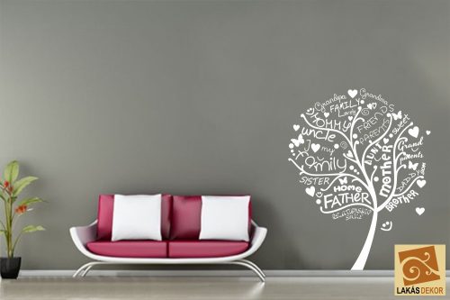 Családfa nevekből falmatrica