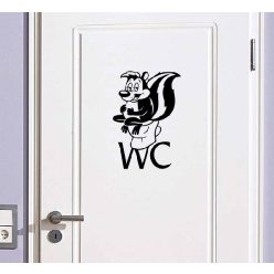 Wc dekoráció 4, borz ajtó matrica