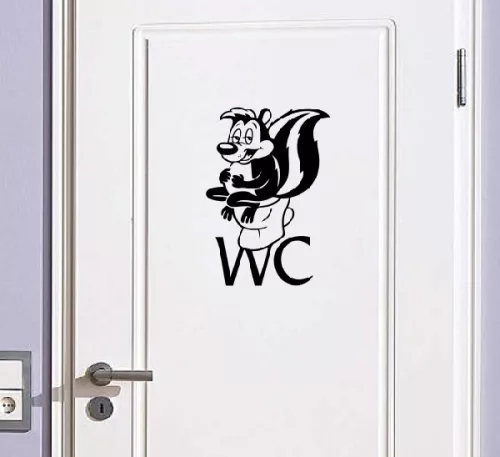 Wc dekoráció 4, borz ajtó matrica