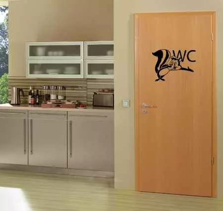Wc dekoráció 5, borz ajtó matrica