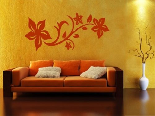 Indás virág falmatrica – Elegáns és varázslatos fali dekoráció hálószobába