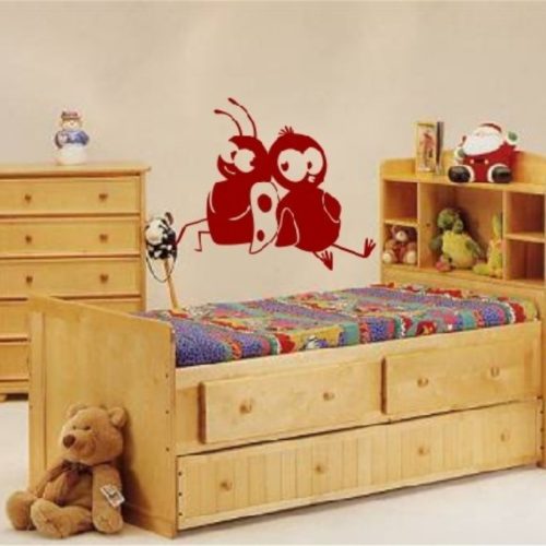 Katica és madárka gyerekszoba falmatrica