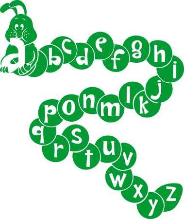 ABC-kukac gyerekszoba falmatrica