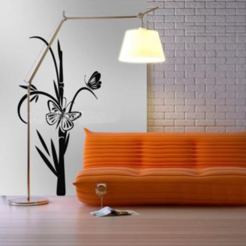 Bambusz falmatrica pillangóval – természetközeli elegancia otthonod falain