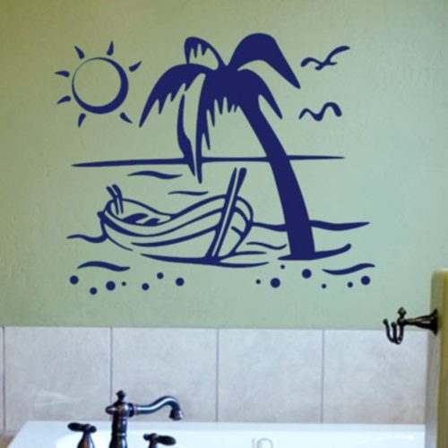 Pálma csónakkal falmatrica