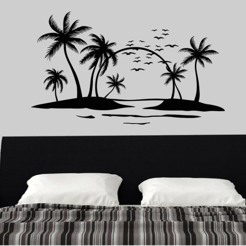 Pálma naplementével falmatrica