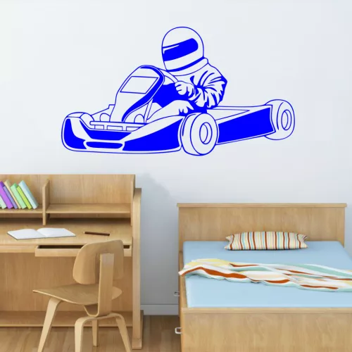 Gokart gyerekszoba falmatrica