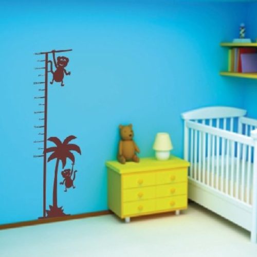 Majmos testmagasság mérő gyerekszoba falmatrica