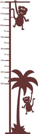 Majmos testmagasság mérő gyerekszoba falmatrica