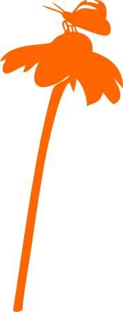 Virág pillangóval falmatrica gyerekszoba falmatrica