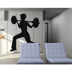 Súlyemelő nő falmatrica