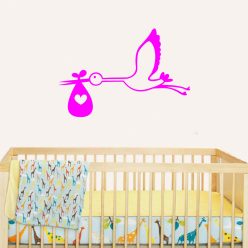 Gólya gyerekszoba falmatrica