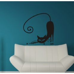   Éjjeli Ragadozó – Kecsesen Nyújtózkodó Modern Cica Falmatrica