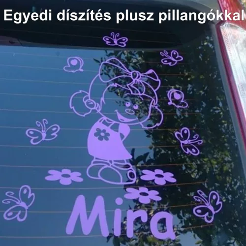 Masnis Kislányka Autósmatrica – Pillangós-Virágos Mintával
