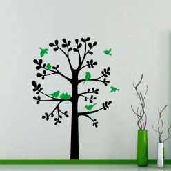 Fa madarakkal gyerekszoba falmatrica