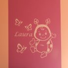 Katicalány pillangókkal gyerekszoba falmatrica