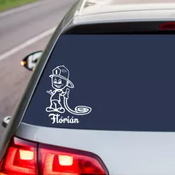   Tűzoltó kisfiú autósmatrica – vagány, vidám megjelenés