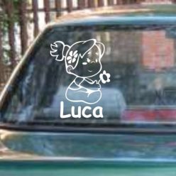 Kislány virággal  Autómatrica, Baba a kocsiban